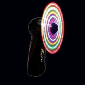 Black Handheld MultiColor LED Light Up Glow Fan