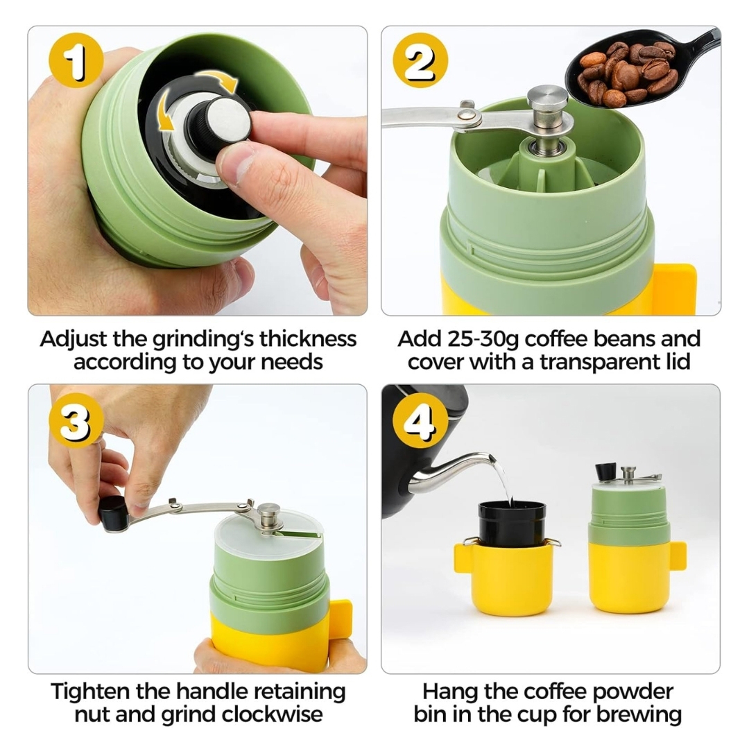 CafePro: Portable All-in-One Coffee Maker with Grinder & Filter 6