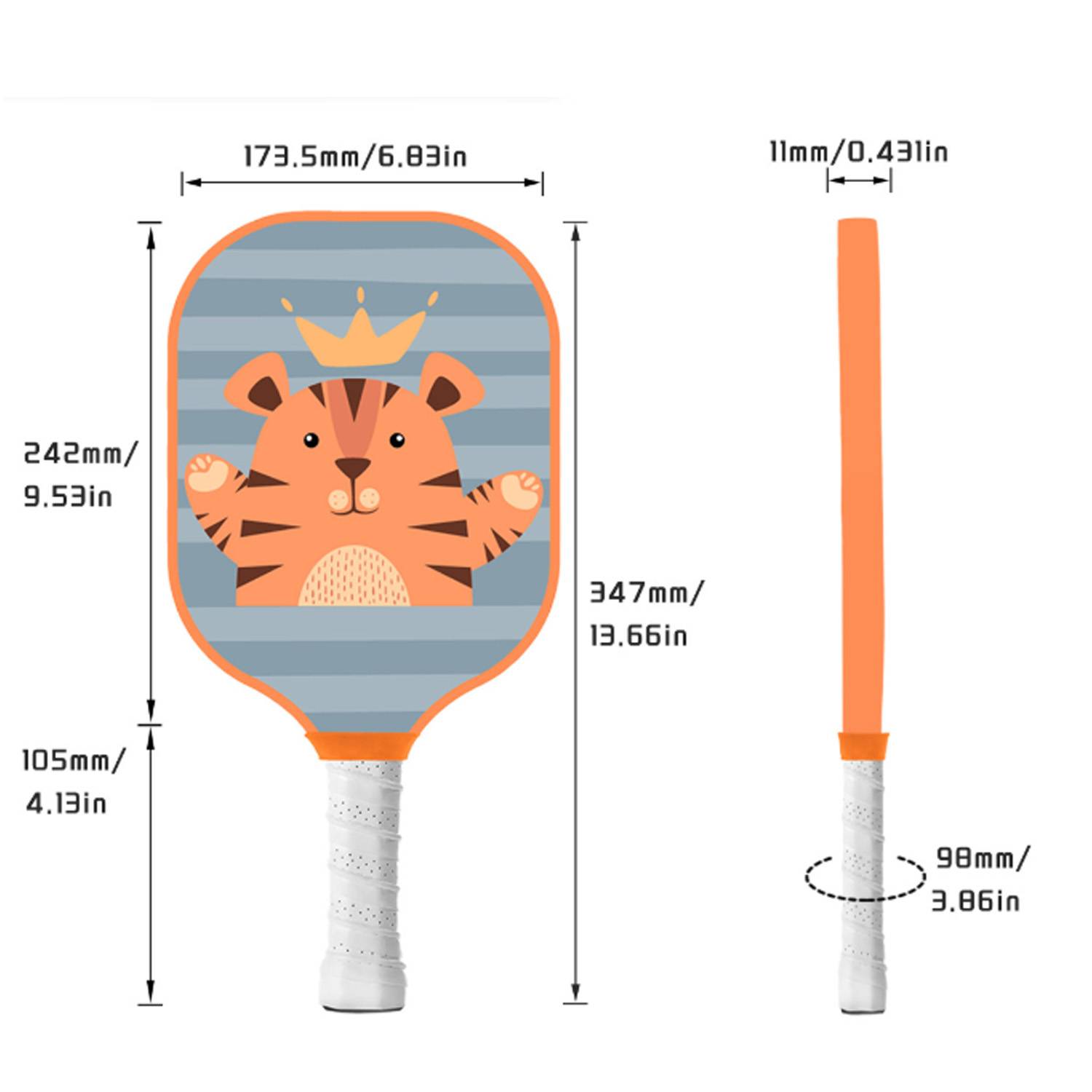 Kids Pickleball Racket Student Sports Training Paddle 8