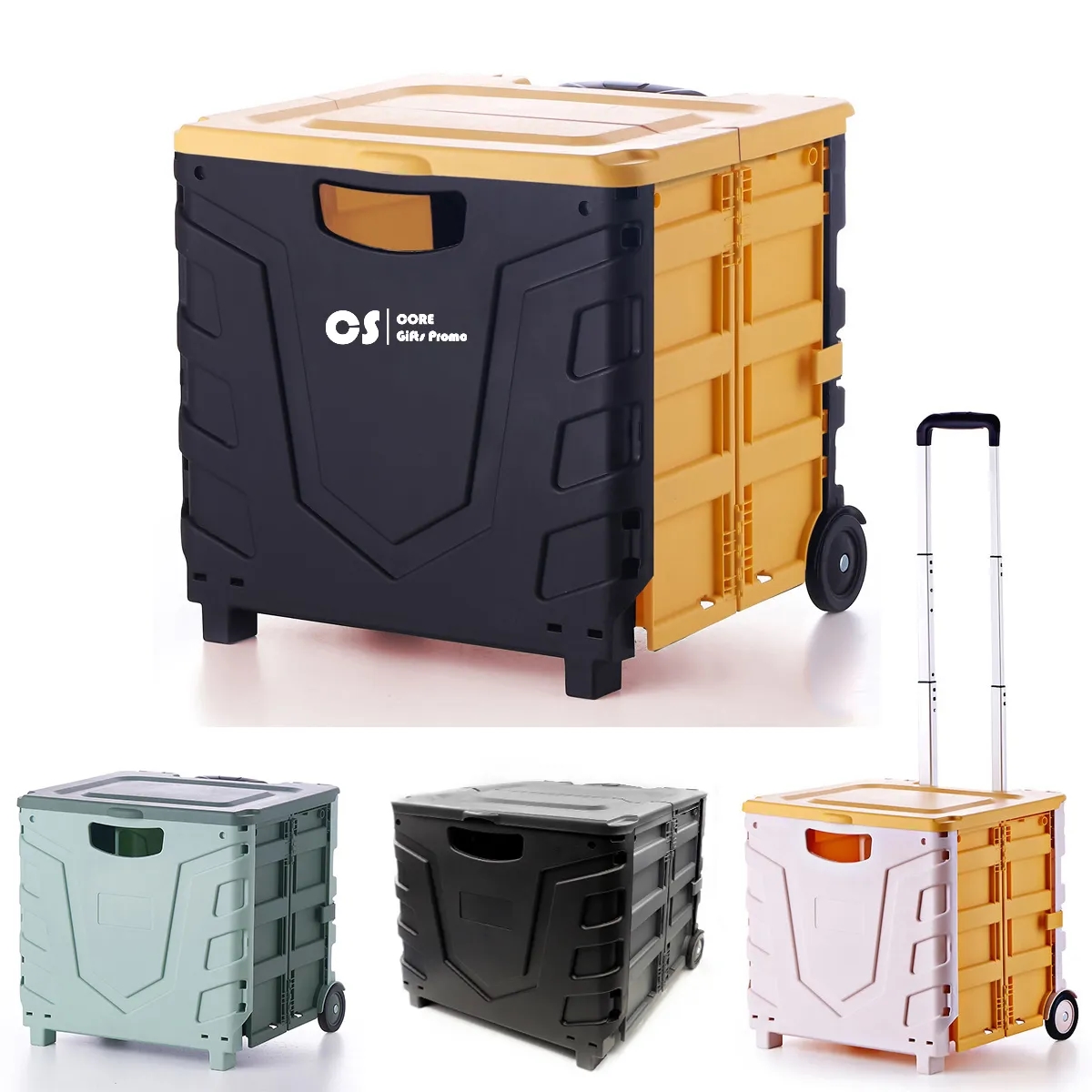 Wheeled Collapsible Basket With Handle 3