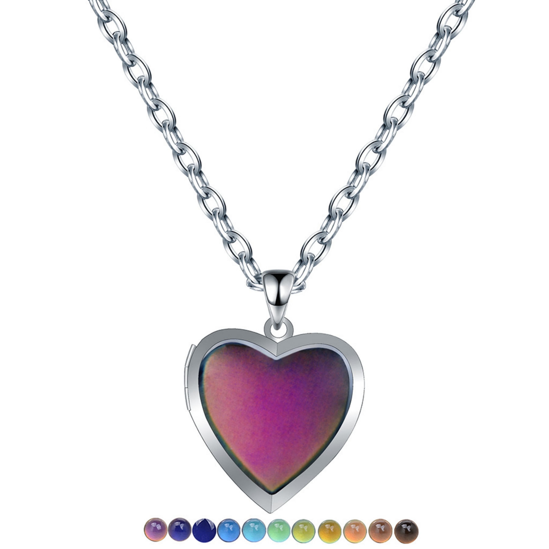 Heart Mood Locket Photo Necklace 4