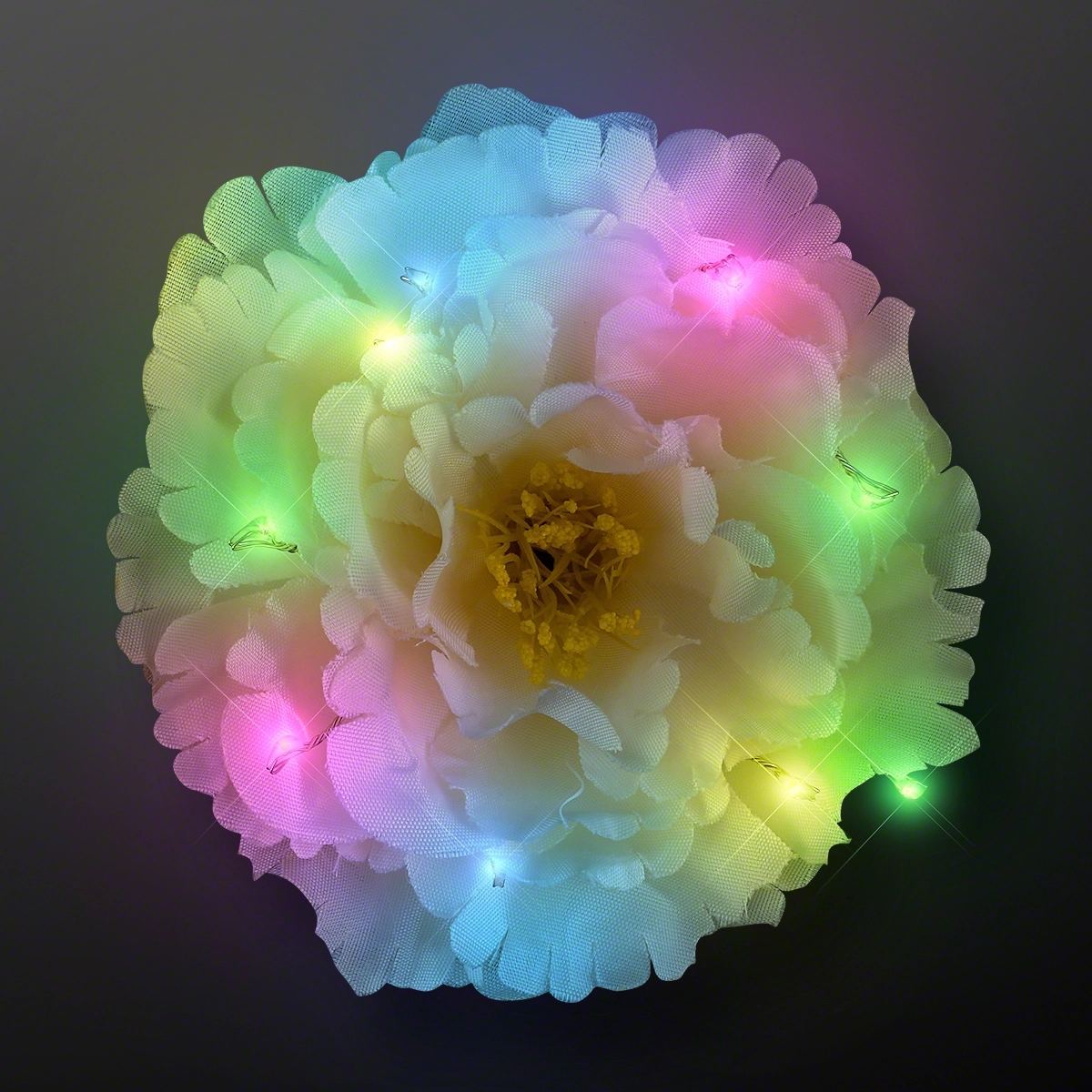 Big Bloom Hair Flowers LED Clips 2