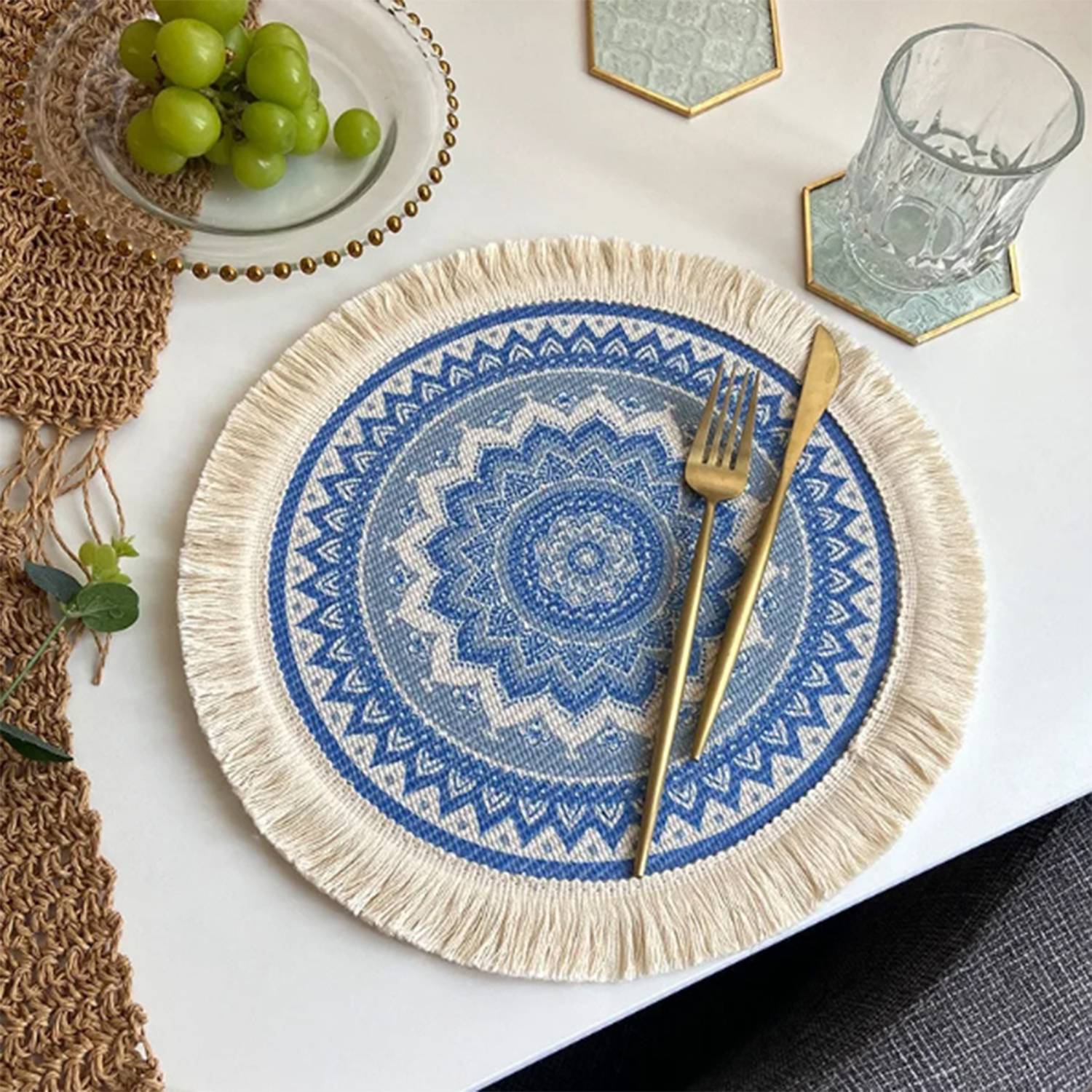 Tassel Carpet Mouse Pad/Rug Coaster Round 6