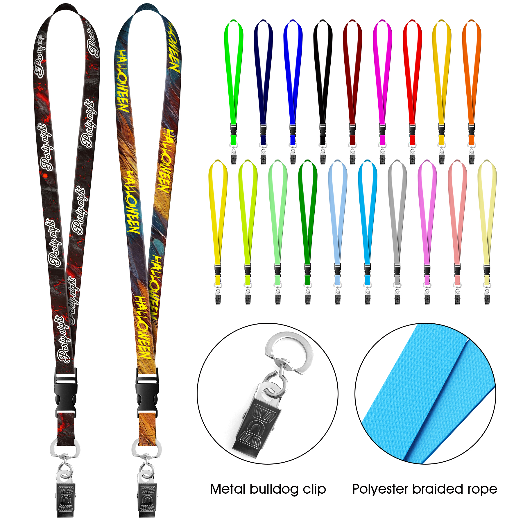 3/4" Full Color Lanyard With Bulldog Clip 1
