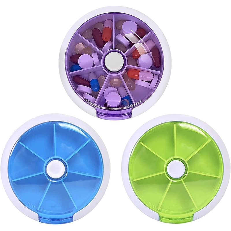 Portable 7 Days Round Twist Pill Box 4