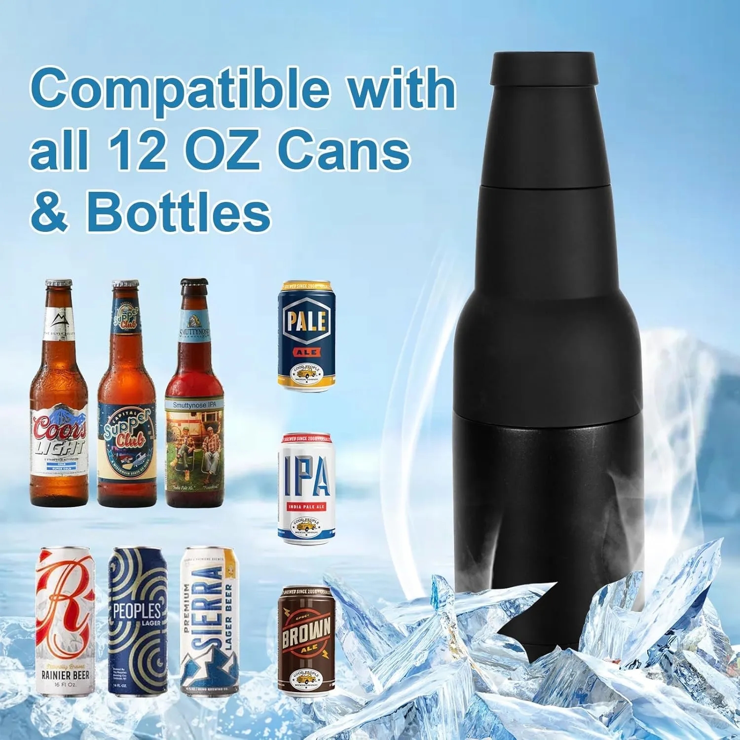 Beer Bottle and Can Cooler with Beer Opener 3
