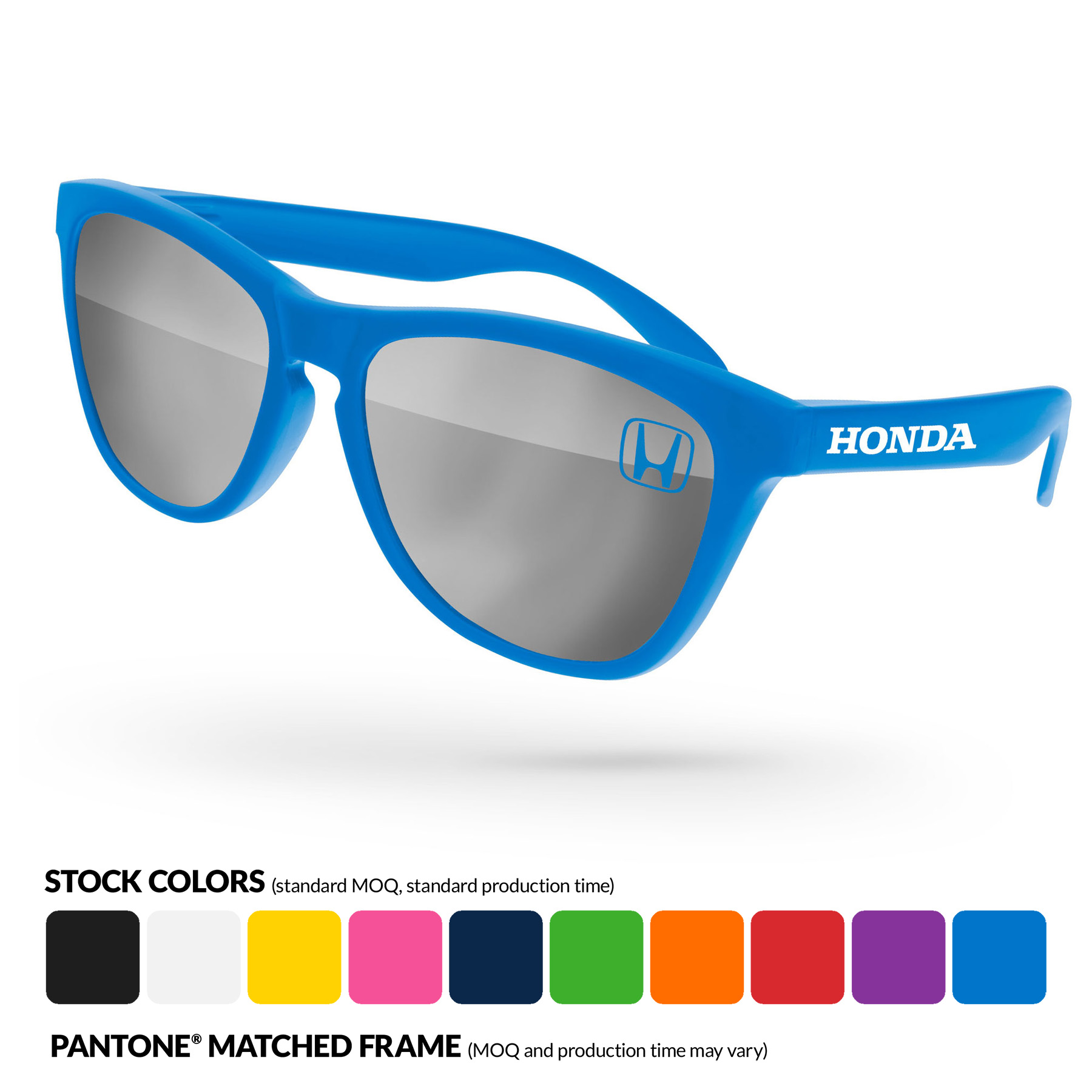 Frog Mirror Promotional Sunglasses w/ Lens & Temple Imprint 14