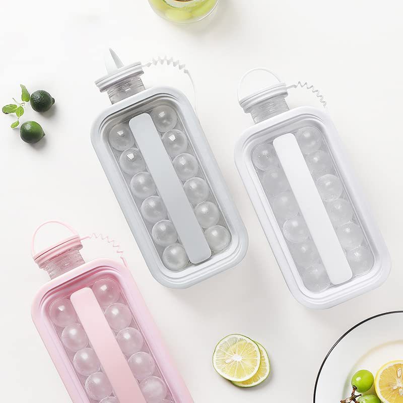 Portable Ice Ball Maker Kettle W/ 17 Grids Flat Body Lid Cooling Ice Pop 16