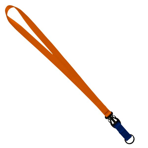 3/4" Multi color (Top and bottom) Nylon Lanyard with Plastic Slide Buckle R 180