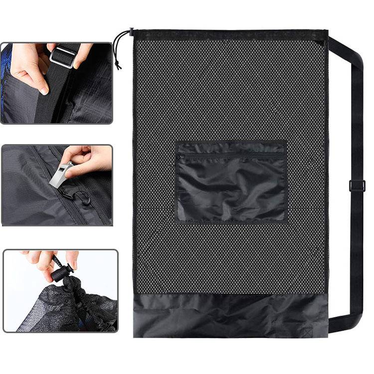 Large Mesh Drawstring Sling Ball Bag 5