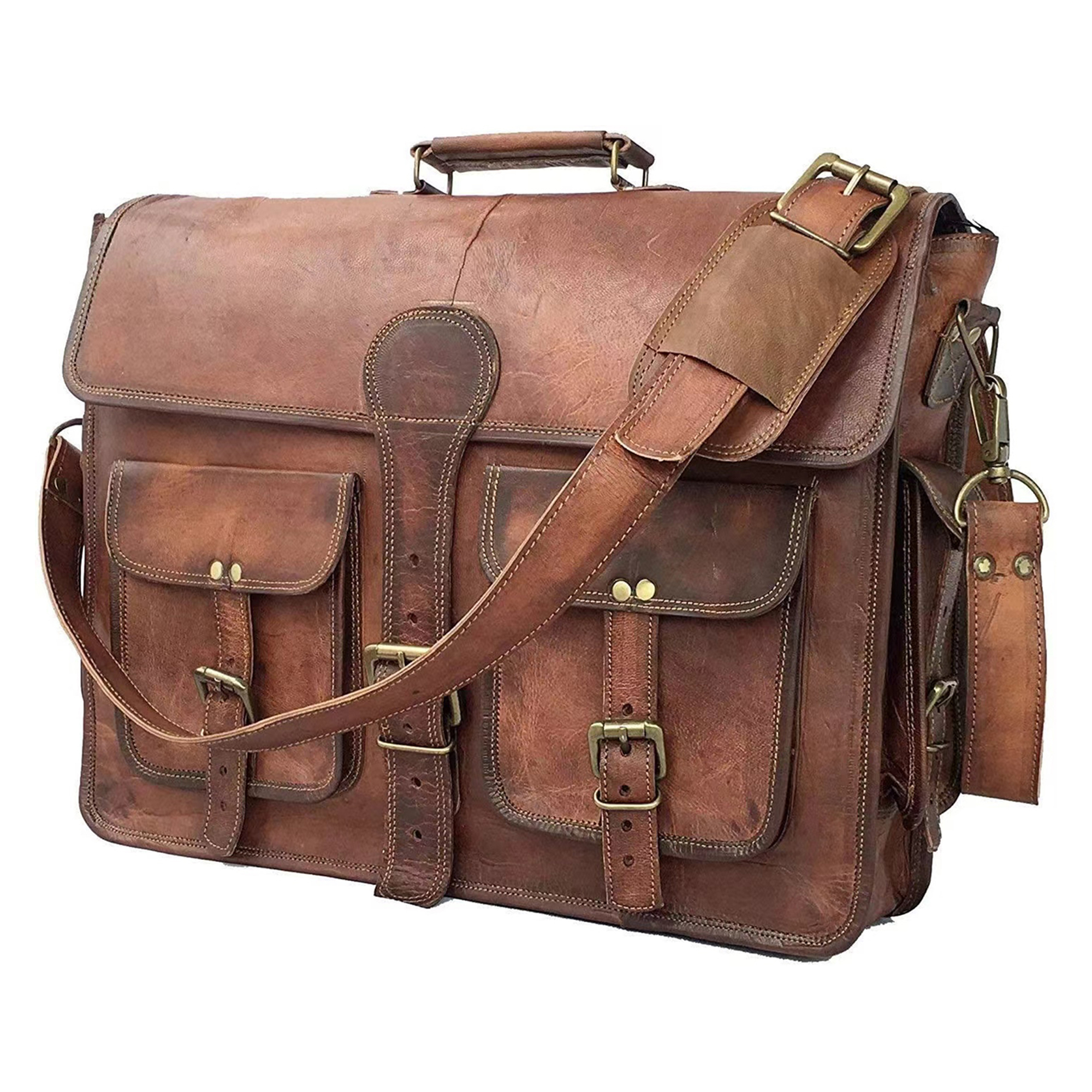 Handmade Leather Travel Office Messenger Bag 2