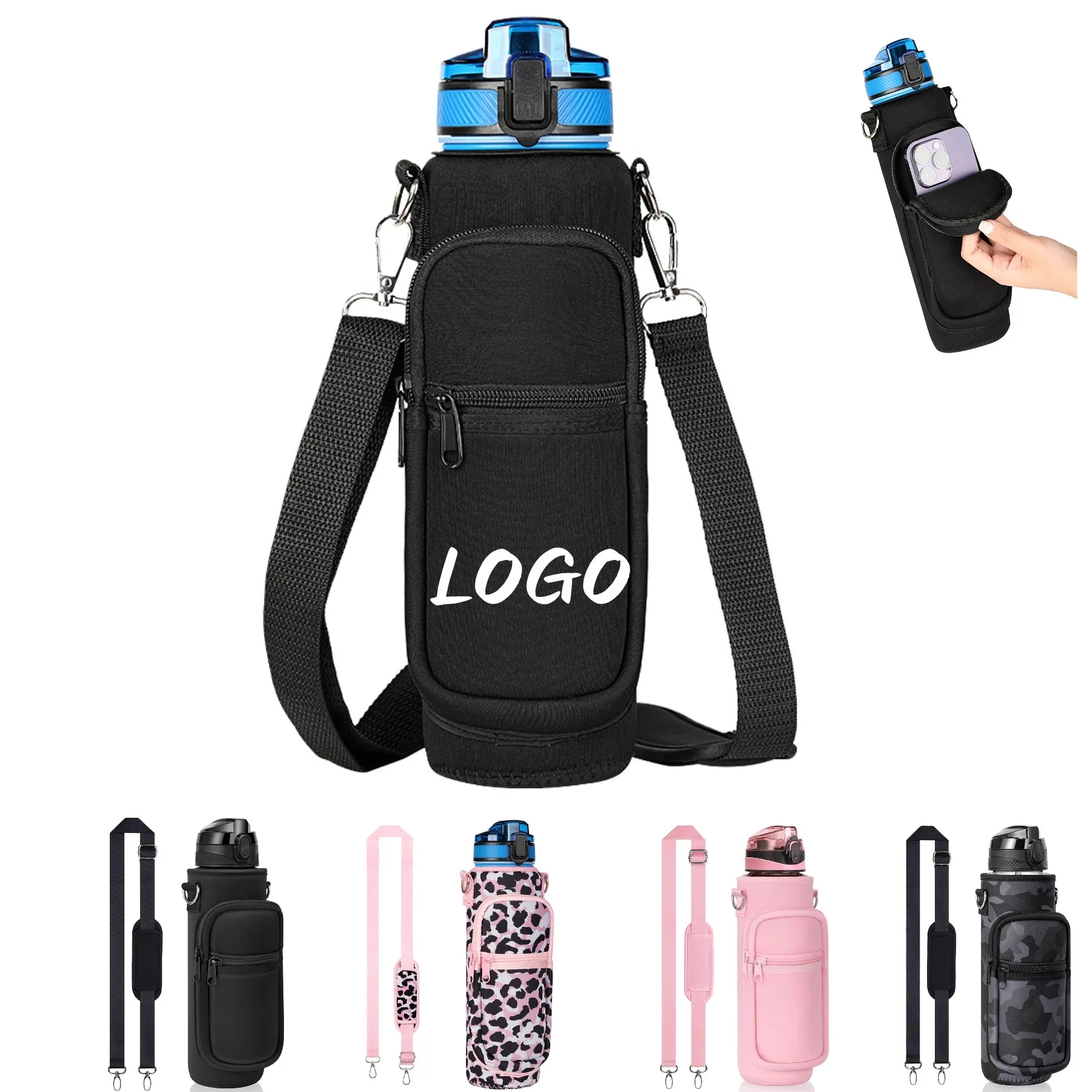 32 oz Neoprene Insulated Bottle Cooler, custom koozie with logo imprint 2