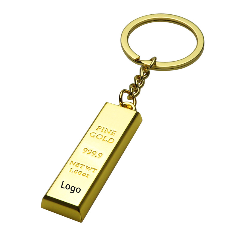 Creative Gold Bar Metal Keychain 8