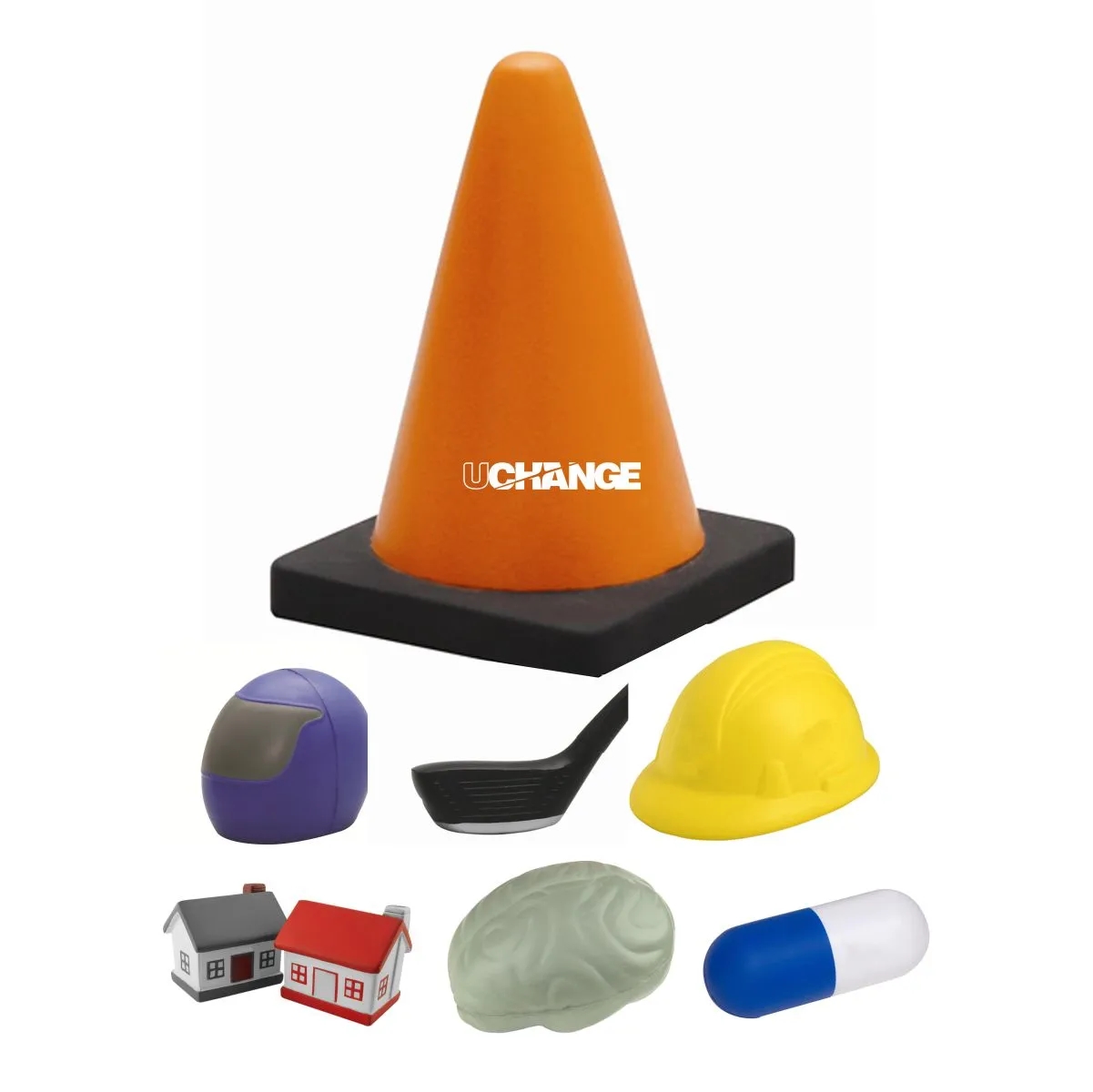 PU Foam Traffic Cone Stress Reliever Custom Logo 4