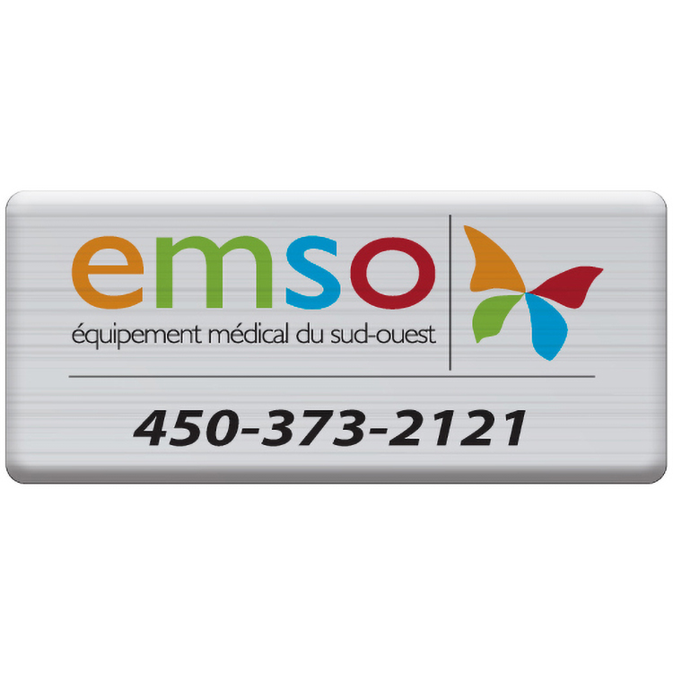 5 Sq. Inch Custom 4 Colour Process Matte Silver Polyester Domed Decal