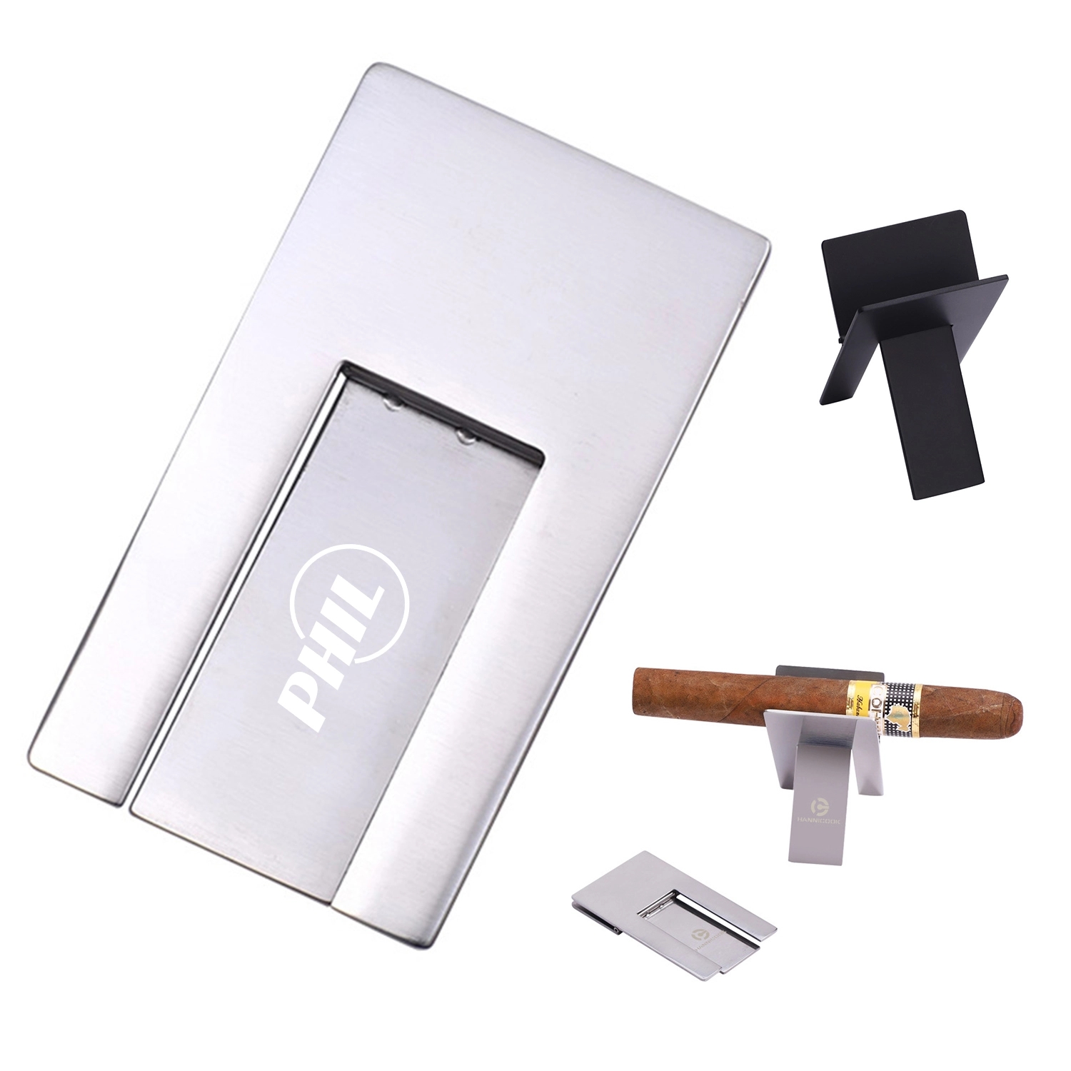Foldable Stainless Steel Cigar Holder 2