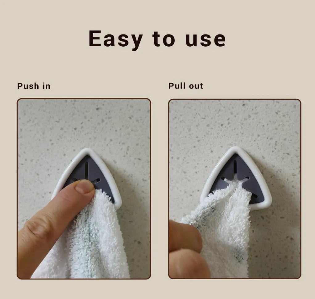 Kitchen Towel Hooks No-punch Push 5