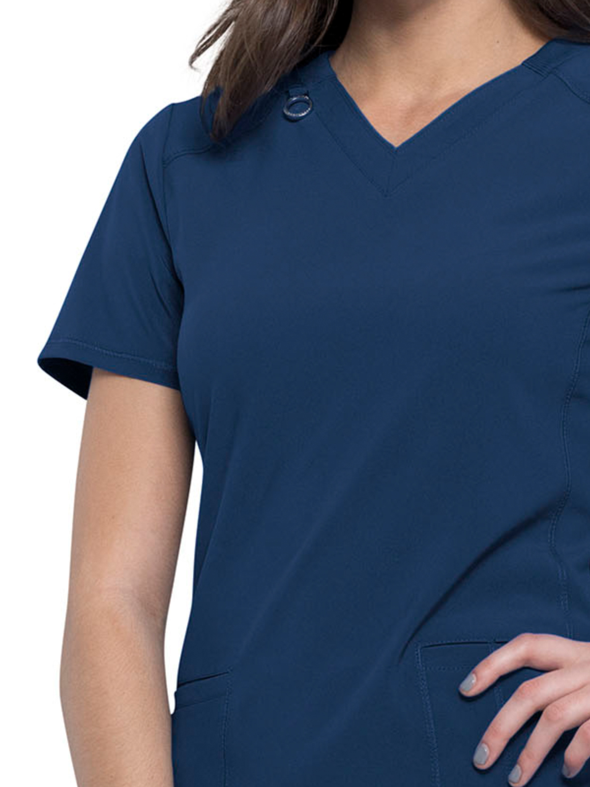 Infinity - Women's 2 Pocket Princess Seams V-Neck Top 26