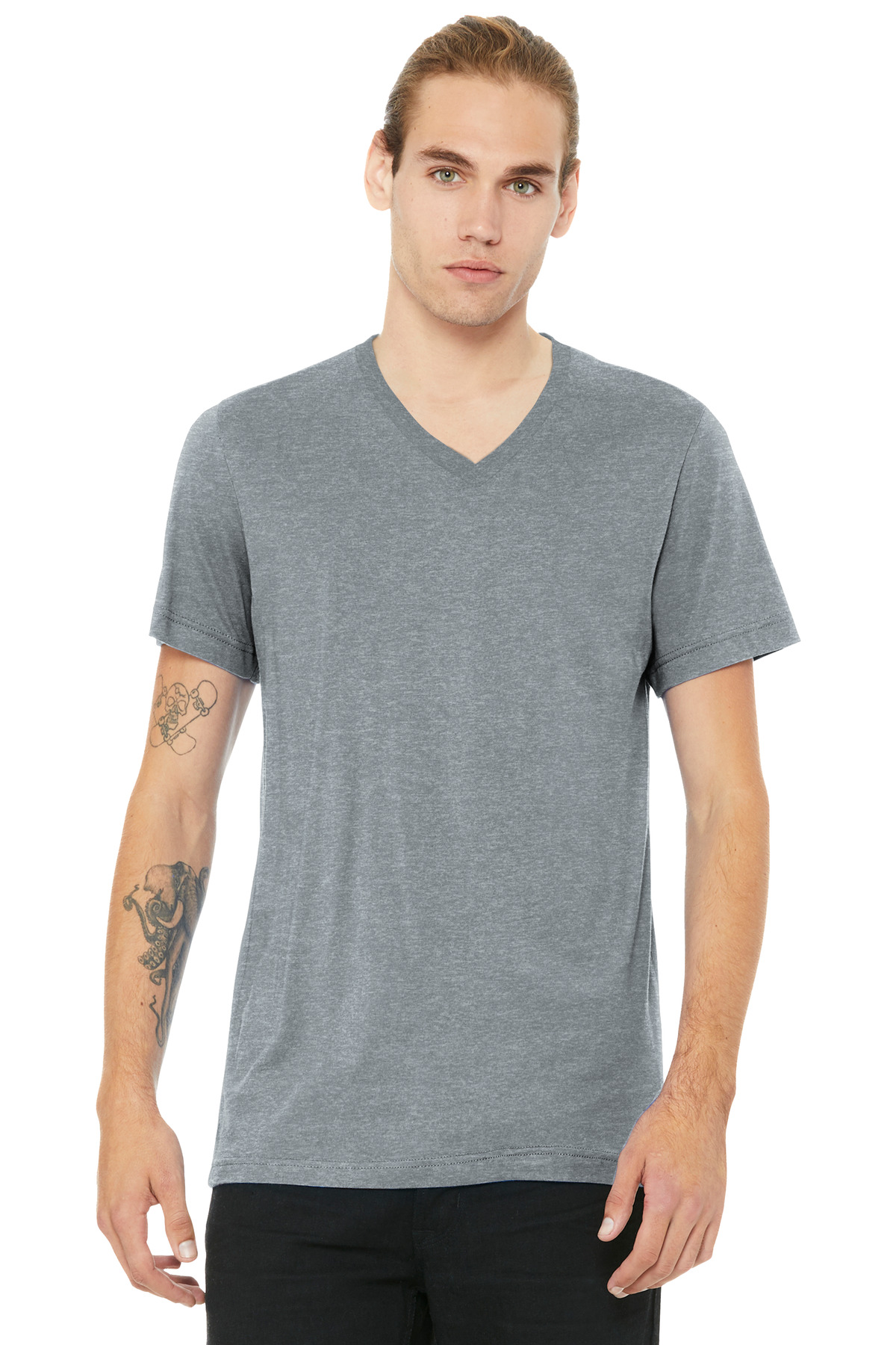 BELLA+CANVAS Unisex Heather CVC V-Neck Tee BC3005CVC 5