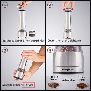 Bottle Shape Manual Seasoning Grinder With Adjustable Grind Level 8