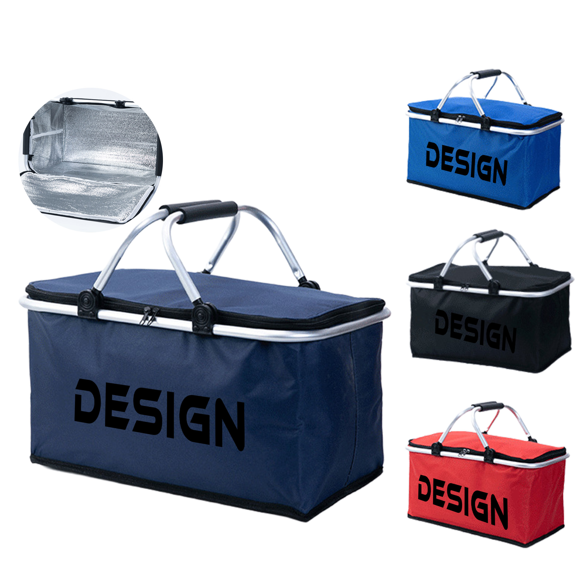 MOQ 50 Foldable Insulated Picnic Basket for Outdoor Use 2