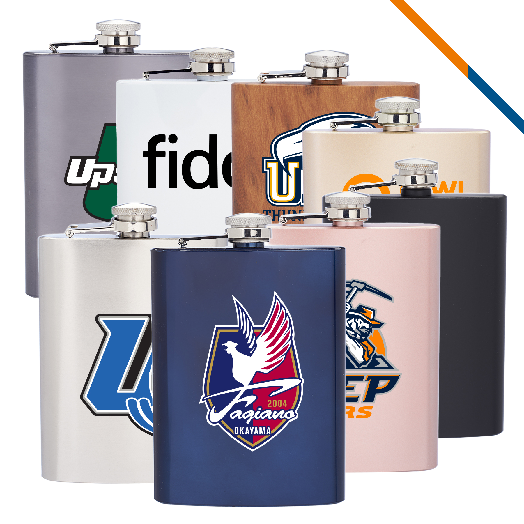 Aki Stainless Steel Hip Flask - 8 OZ. 2