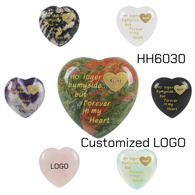 Crystal Pocket Palm Worry Stones Heart Without Holes 2