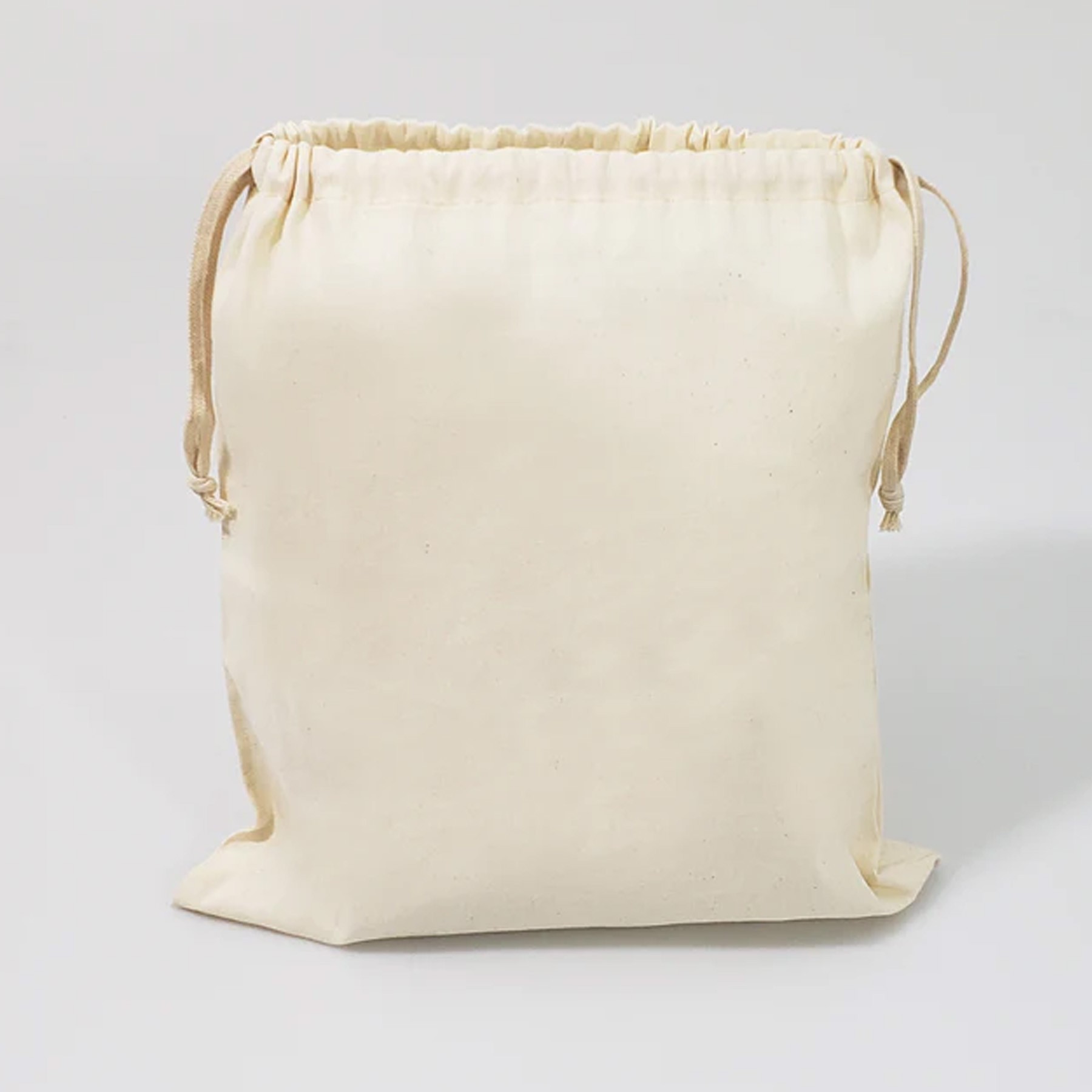 White Canvas Bag With Drawstring 2