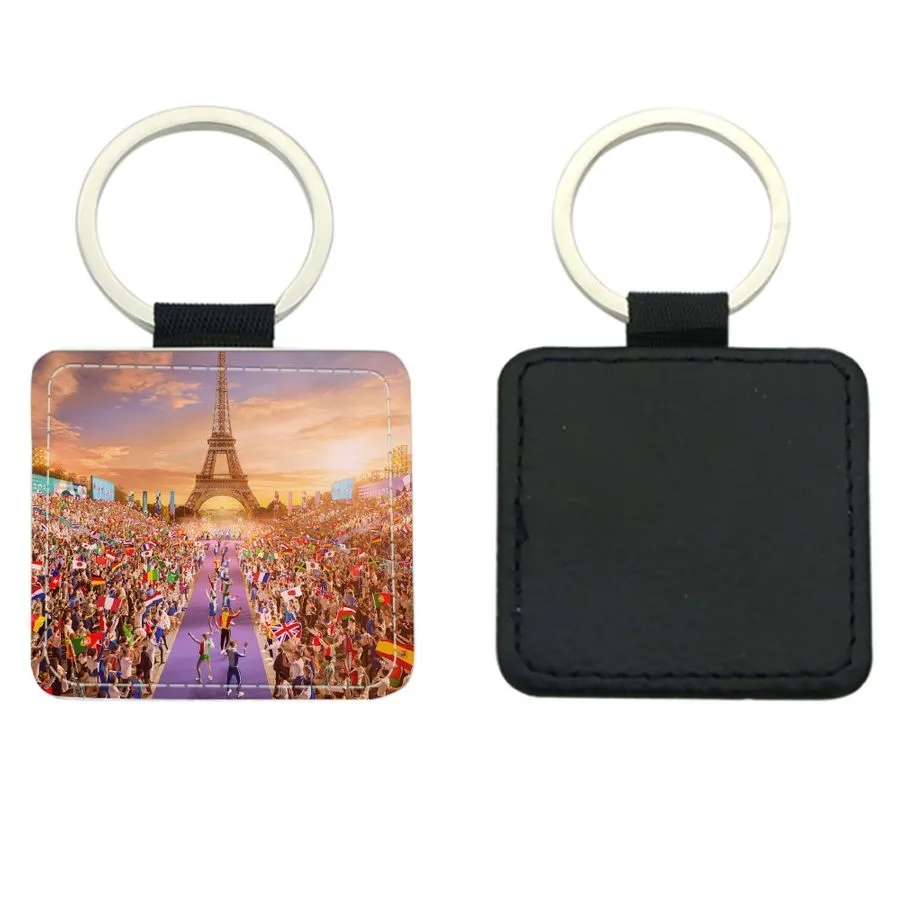 Square Leather Keychain 3
