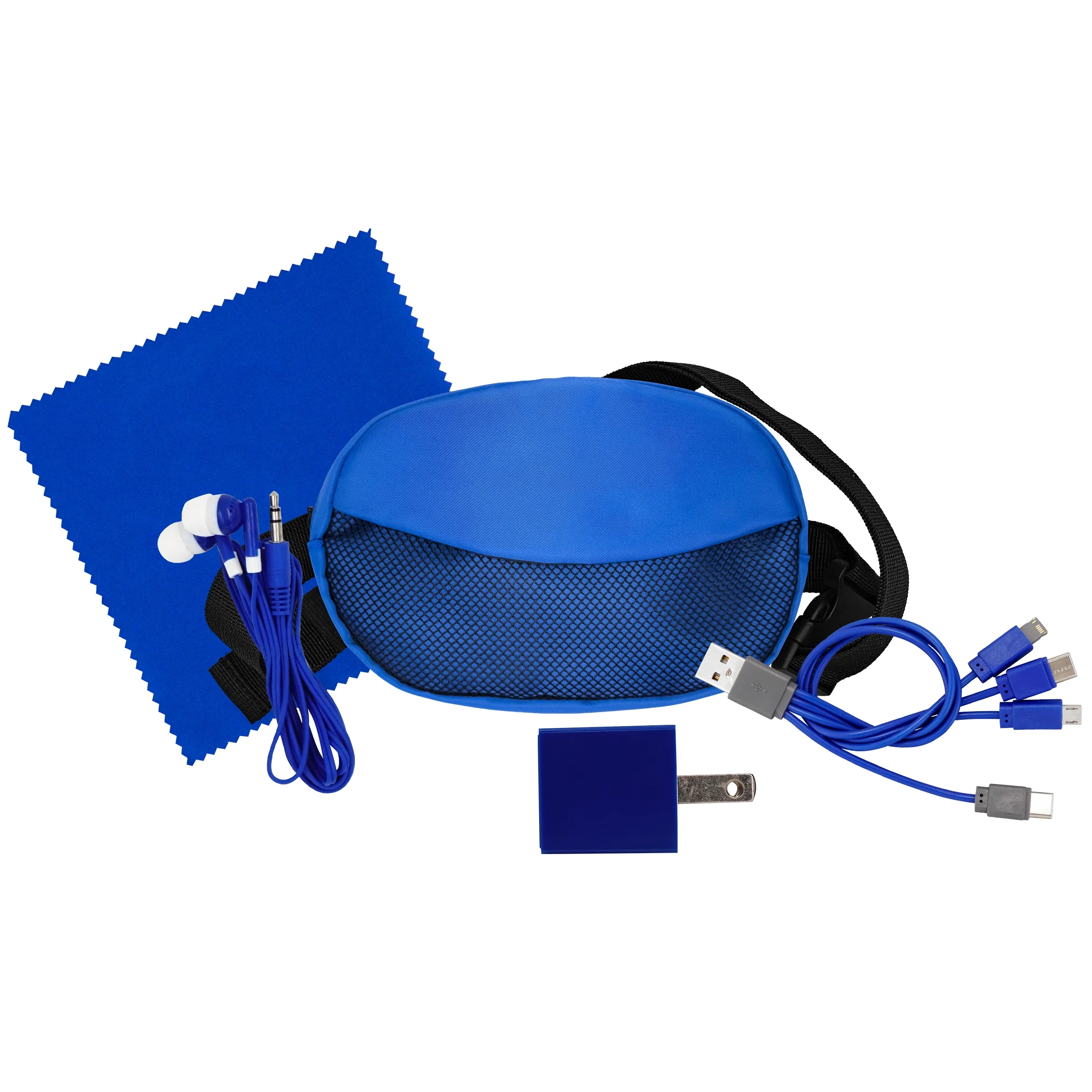 Sporty Charging Ear Bud and Cloth Travel Set 8