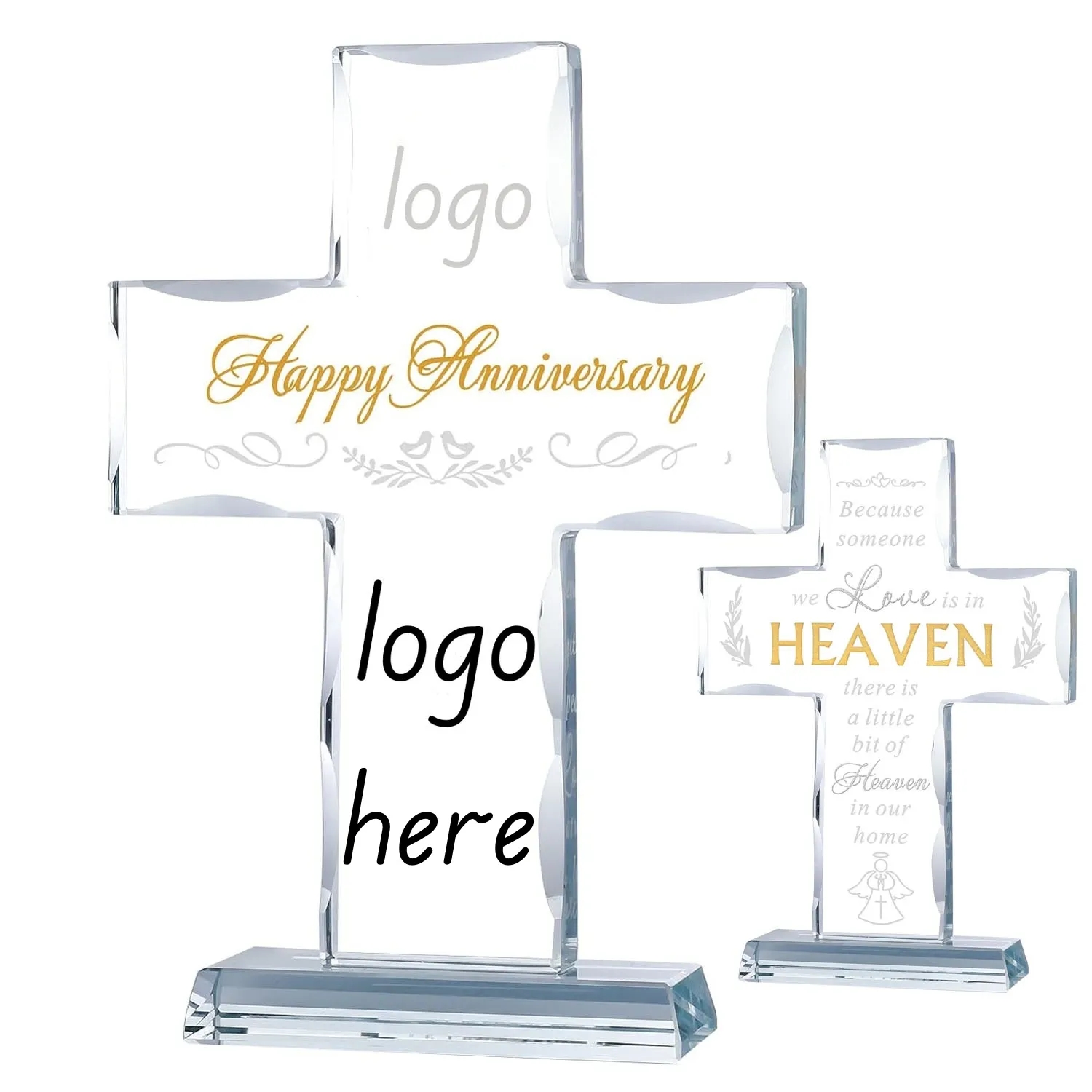 Engraved Custom Crystal Cross Wedding Religious Gifts 1