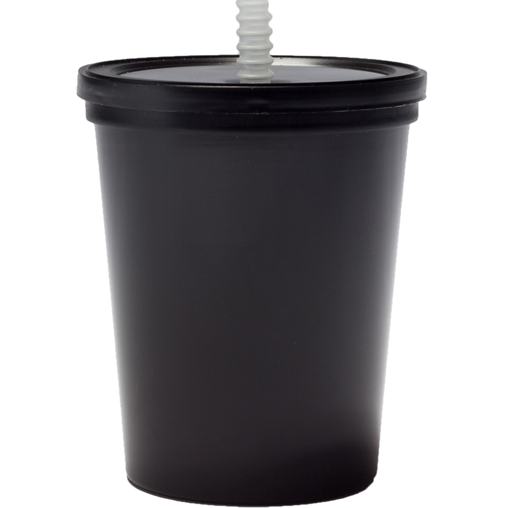 16 oz. Plastic Stadium Cups with Lid and Straw
