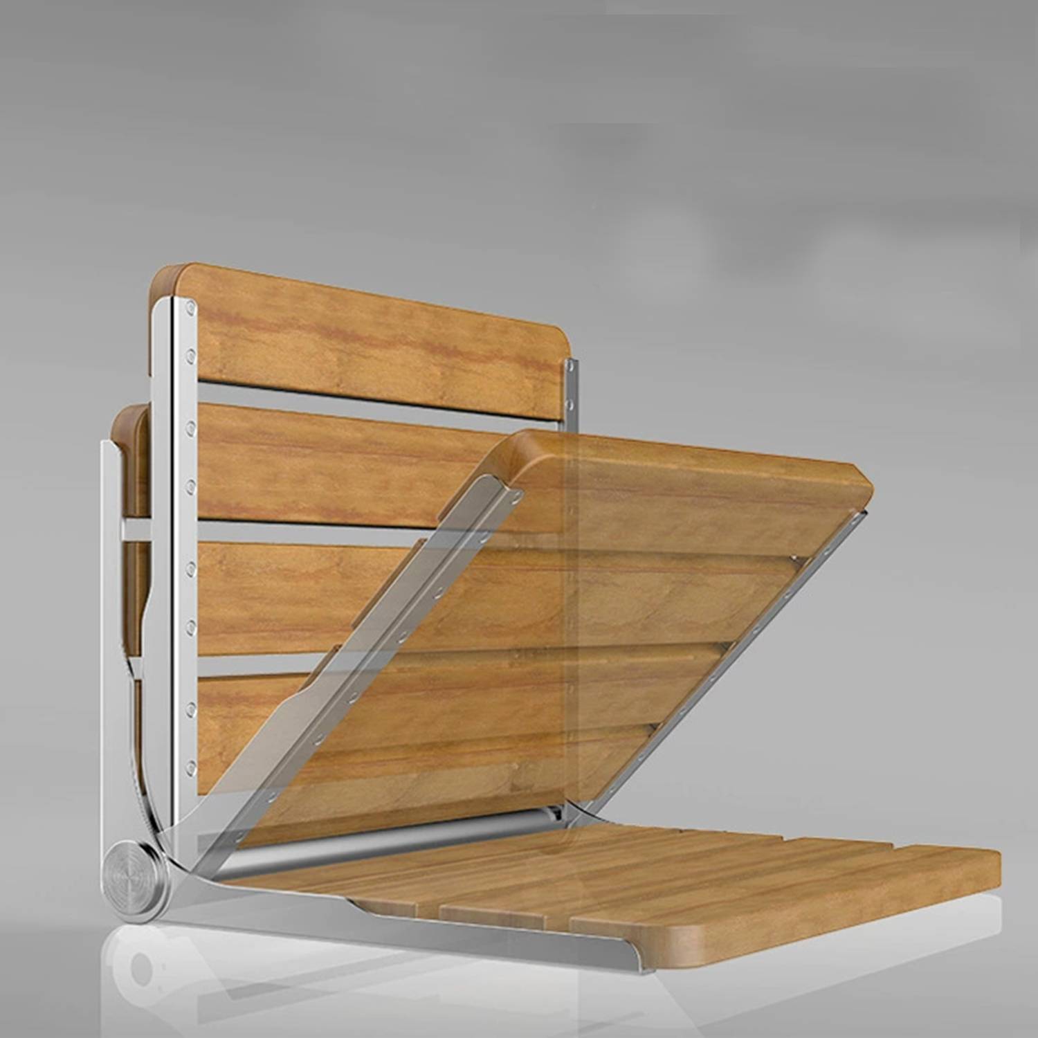 Custom Wall-Mounted Folding Wooden Chair 2