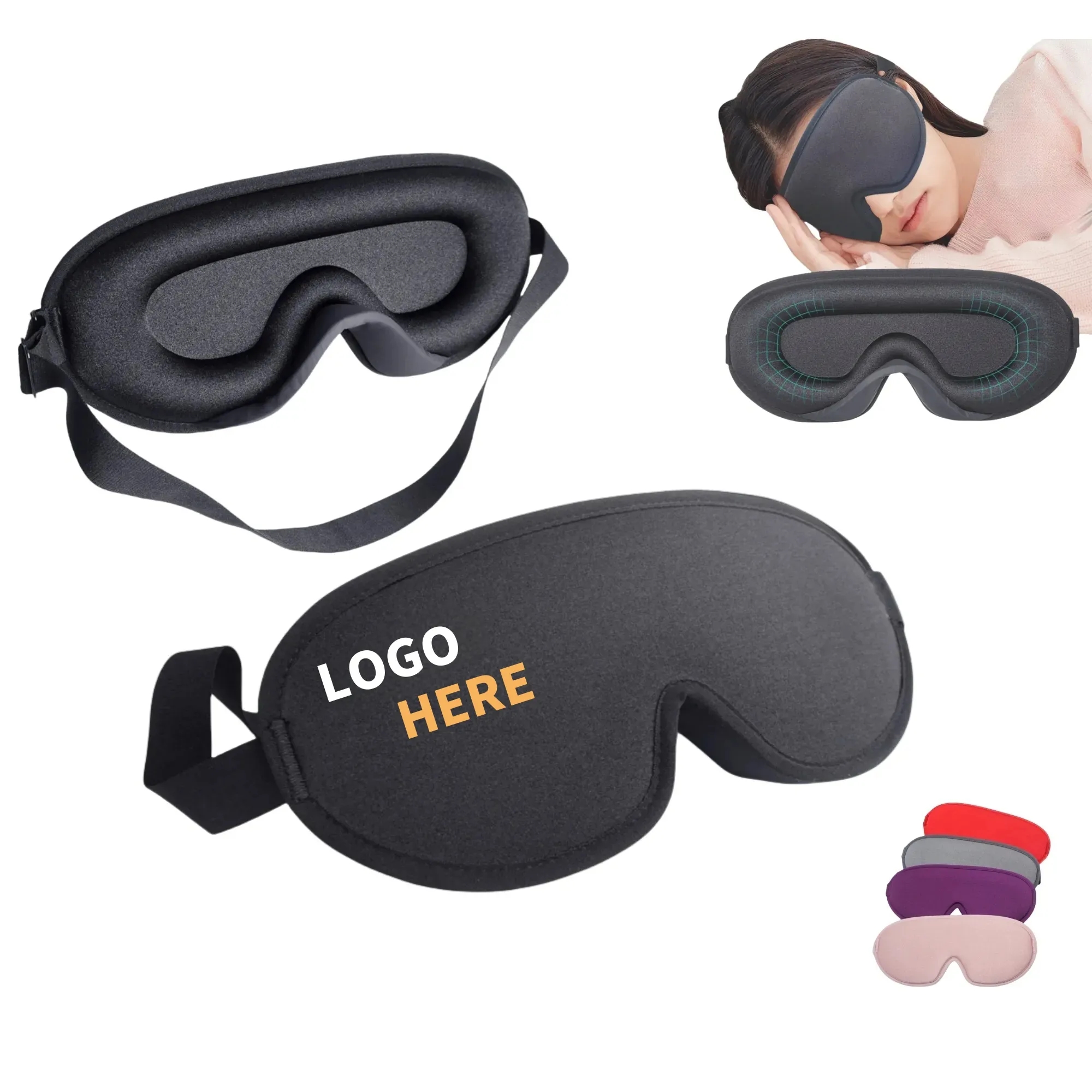 Lightweight 3D Contoured Cup Sleep Eye Mask 6