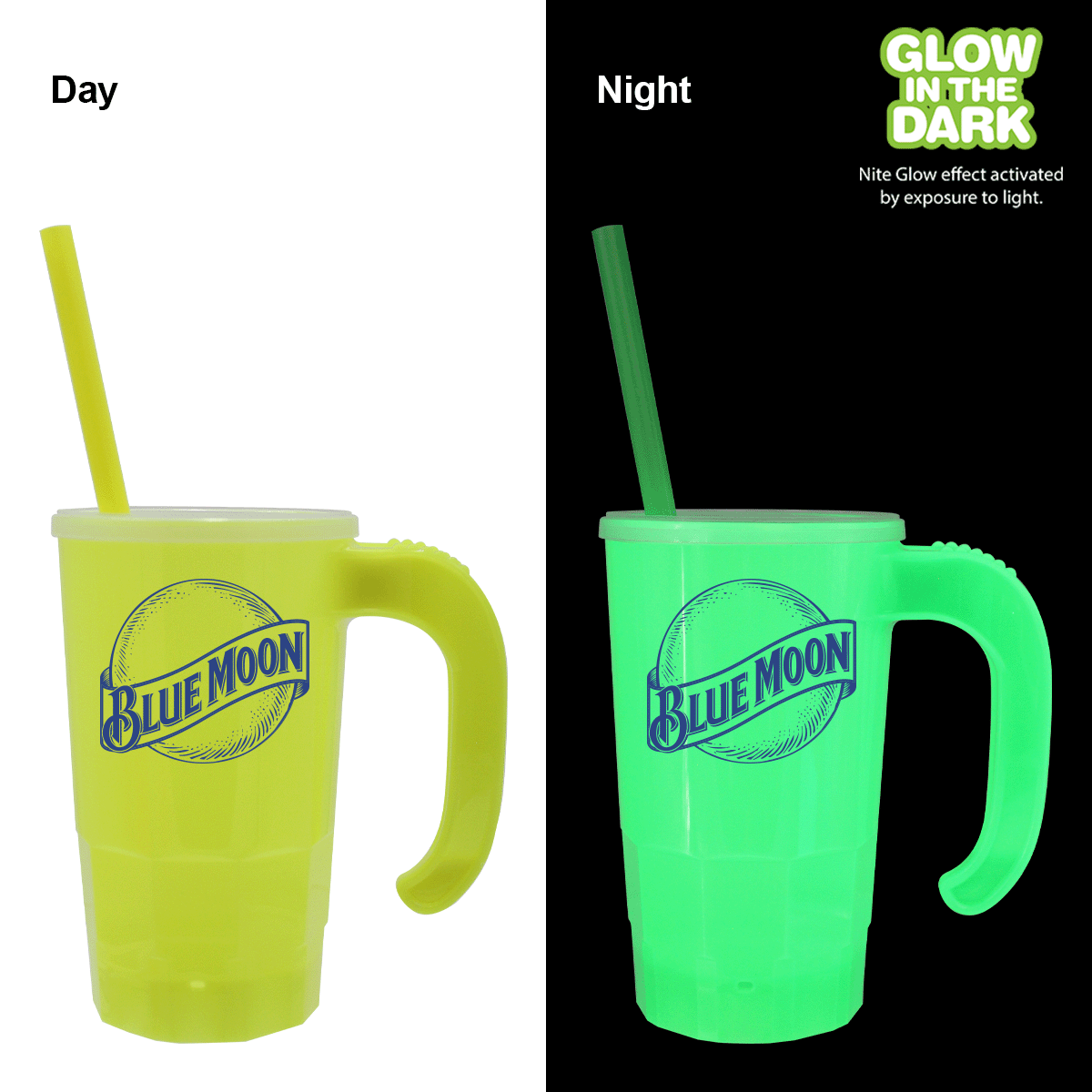 20 oz. Nite Glow Stackable Beer Stein/Straw/Lid Set 2