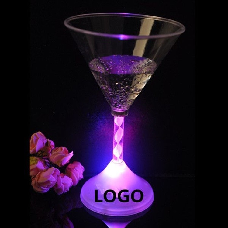 LED Light Up Flashing Martini Cocktail Glass - Color Change 2