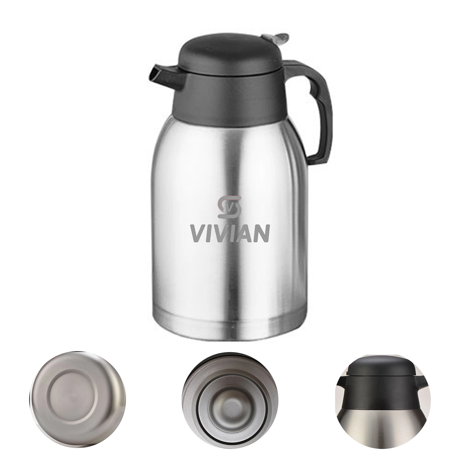 52 Oz Stainless Steel Thermos Coffee Carafe, custom water bottle with logo imprint 5