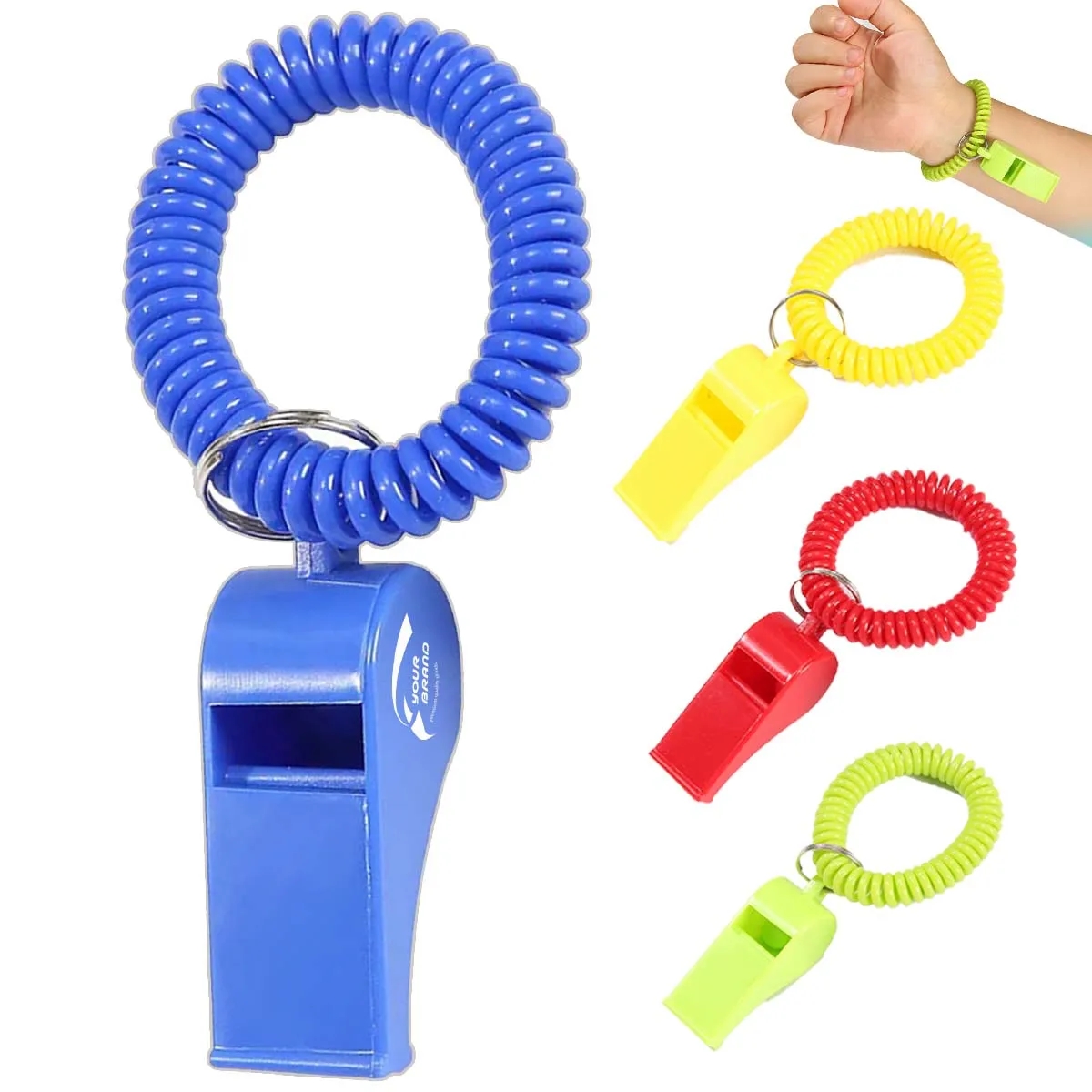 Coaches Referees Whistle with Coiled Bracelet Keychain 3