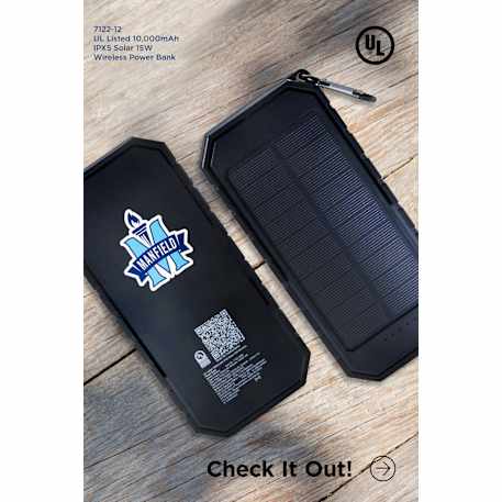 UL Listed 10000 IPX5 Solar 15W Wireless Power Ban 47