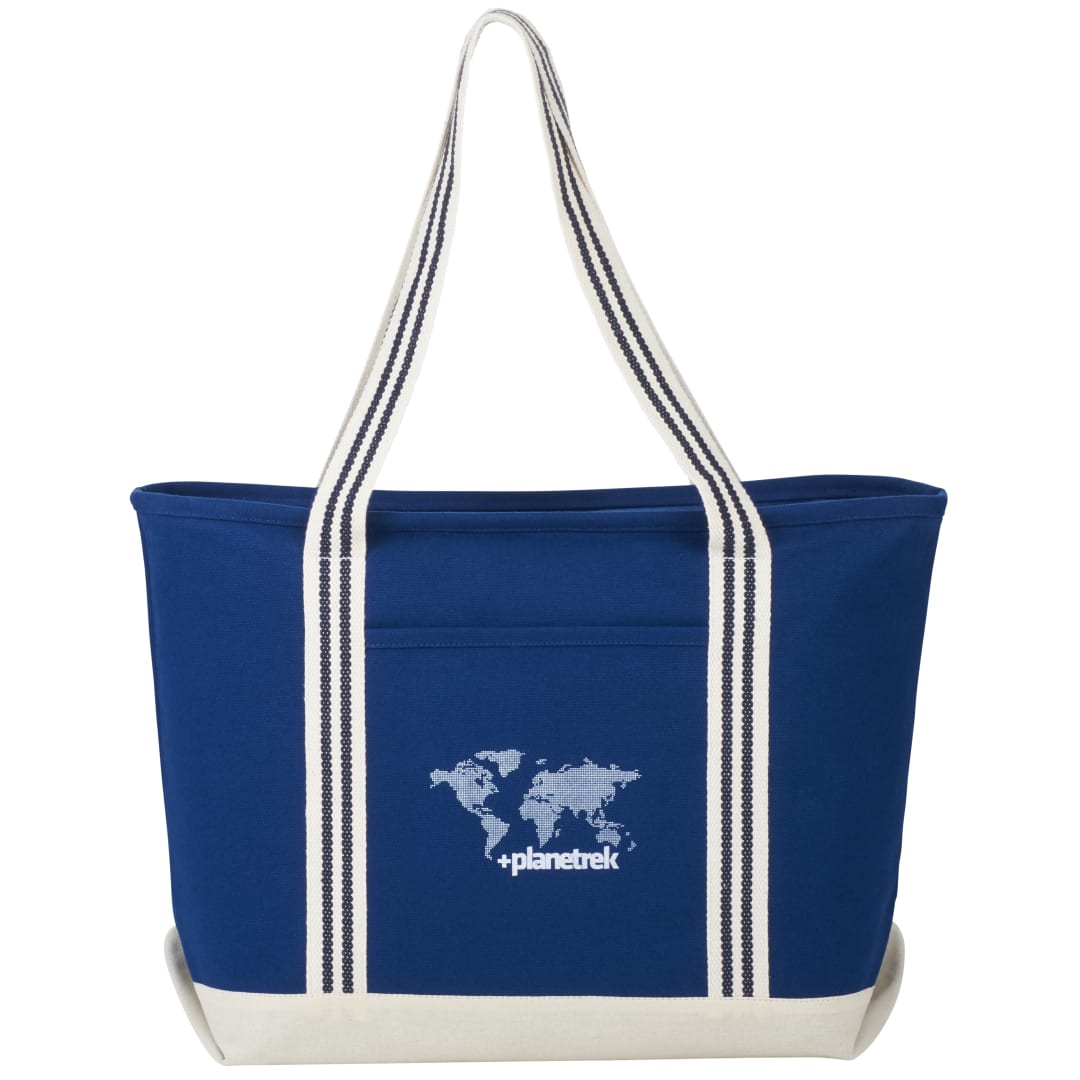 Atlantic Stripe 20oz Cotton Zippered Tote 34