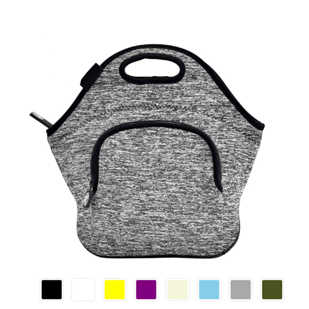 Thick Neoprene Lunch Bag With Extra Pocket 4