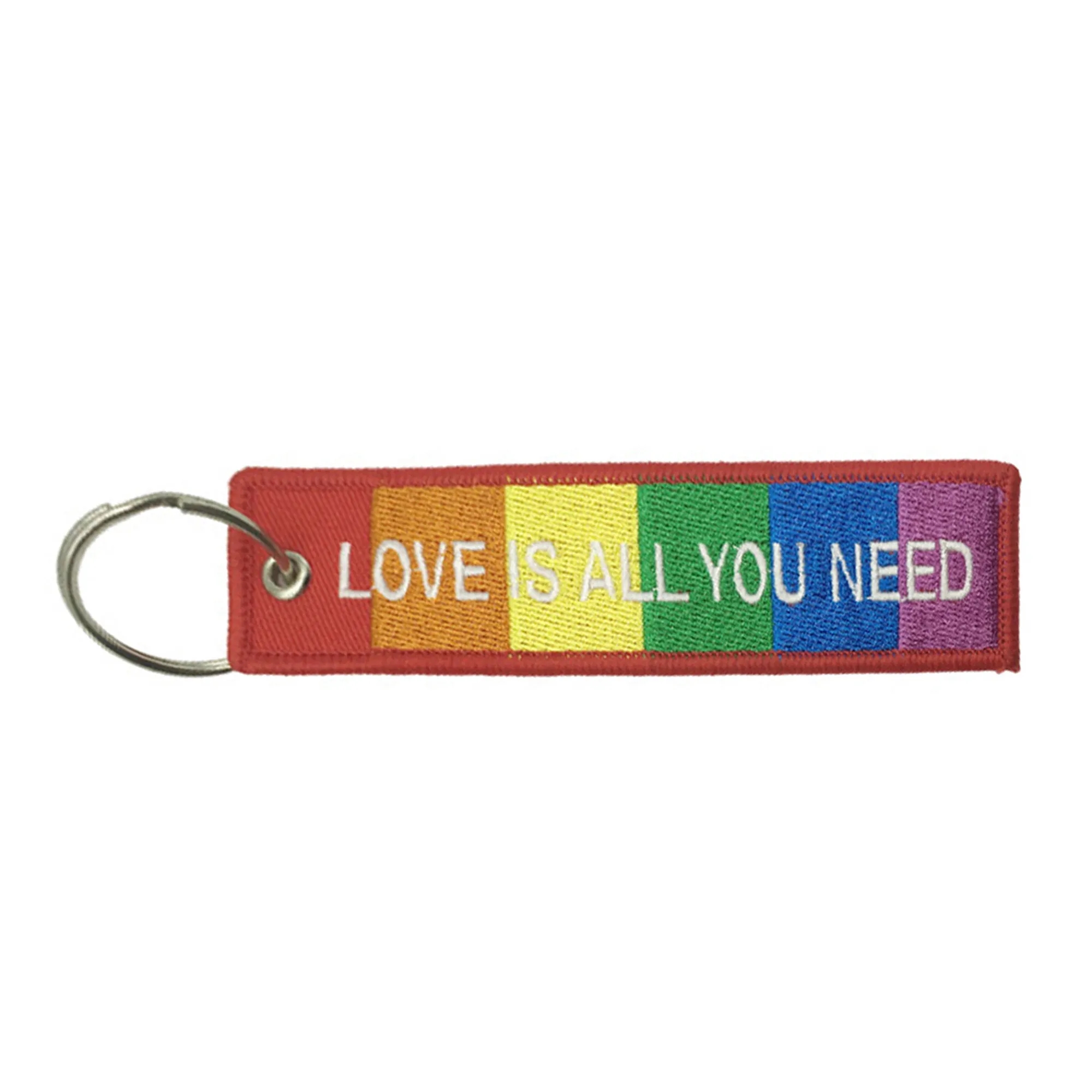 Rainbow Motorcycle Embroidery Keytag 7