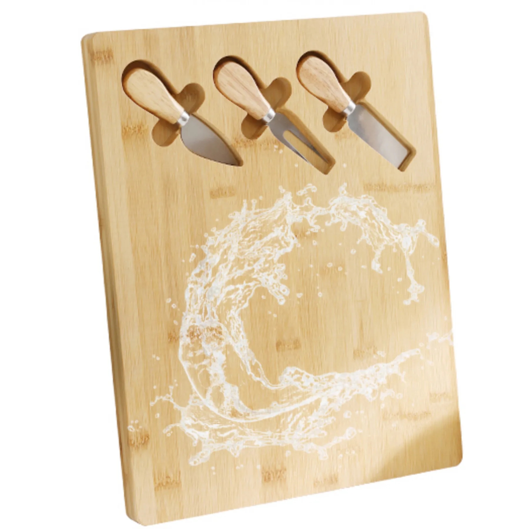 Bamboo Cheese Board And Knife Set 5