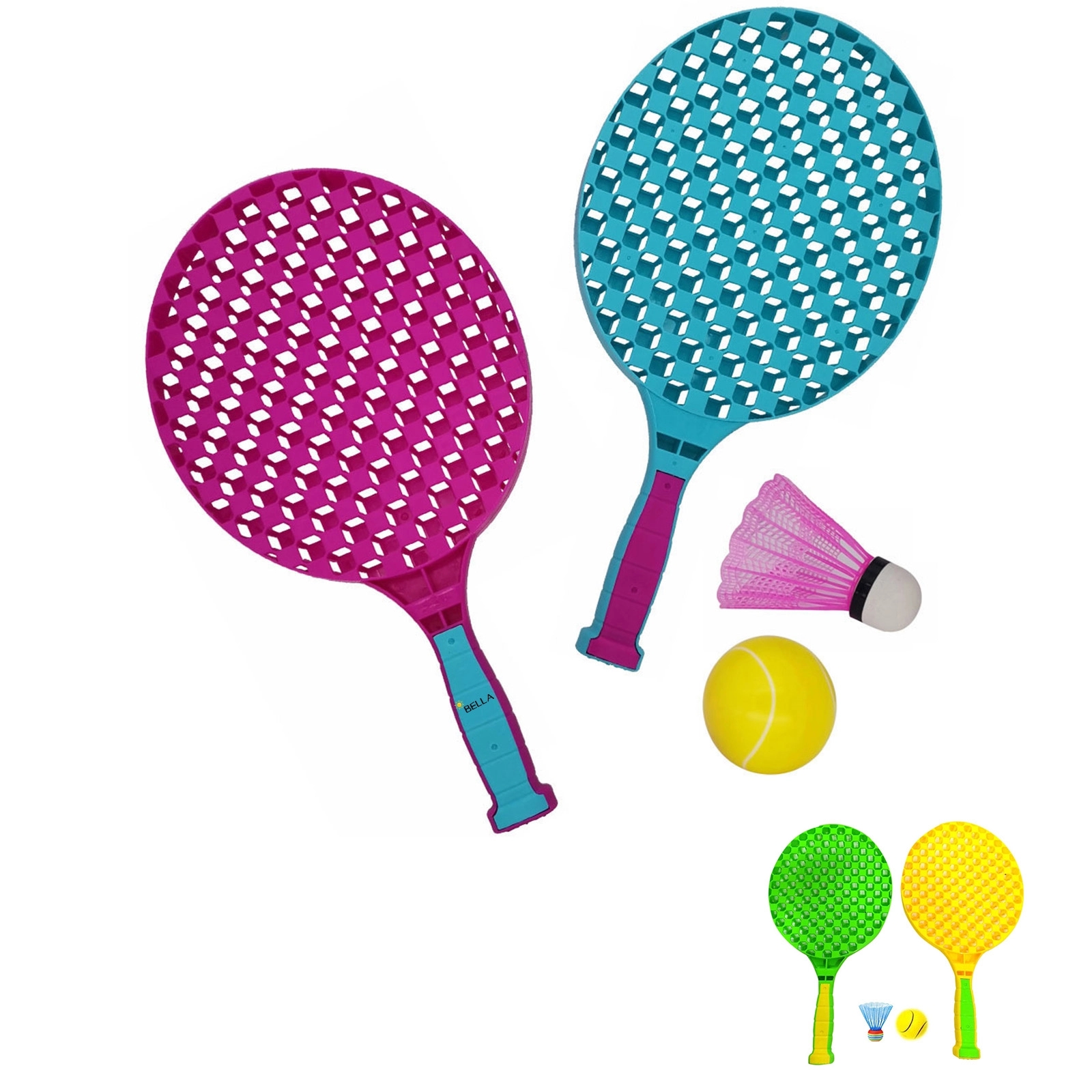 Tennis Racket Set With Sponge Ball & Bounce Shuttlecock Kit 2