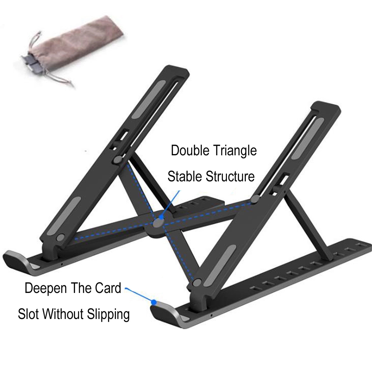 Laptop Stand Aluminum Holder Foldable Portable 6