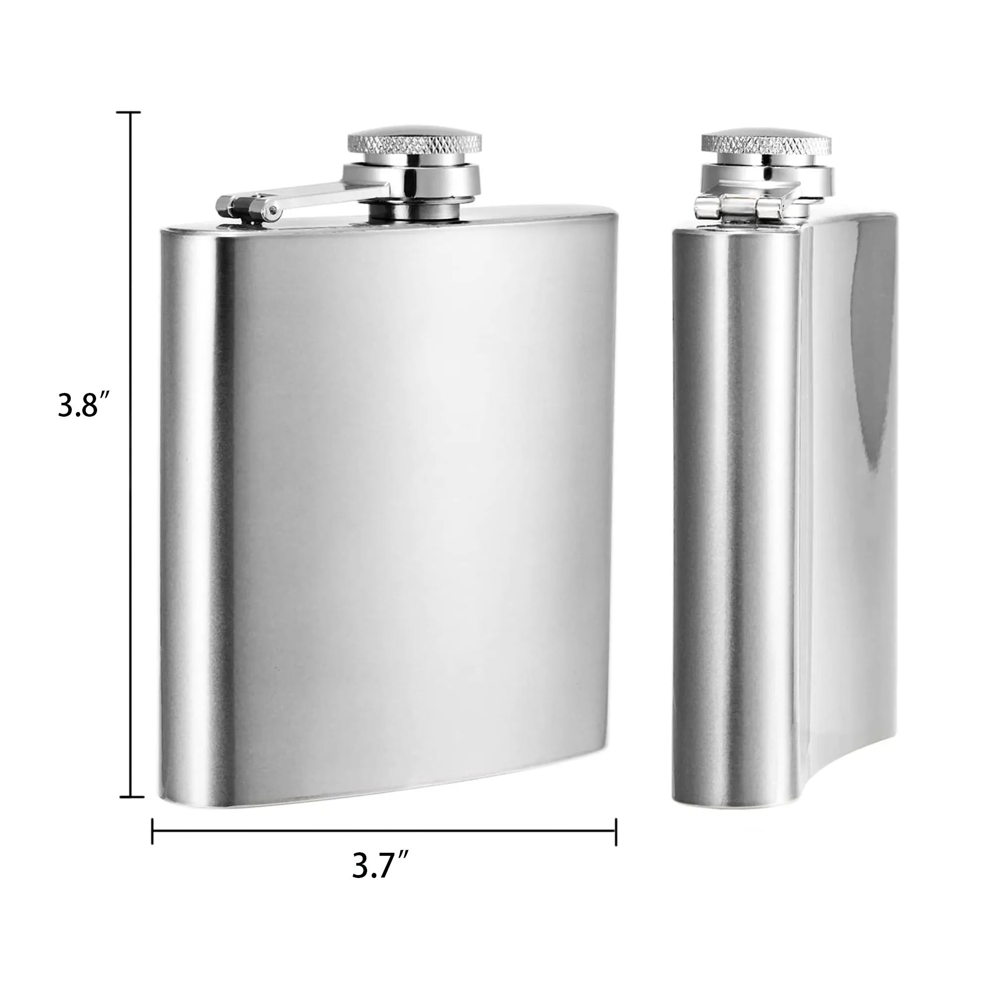 MOQ20 6oz Vertical Stainless Steel Hip Flask With Spout 1