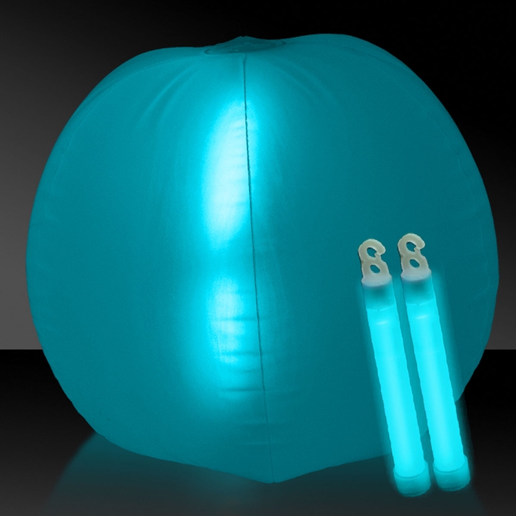 Translucent Aqua 24" Inflatable Beach Ball with Glow Stick 4