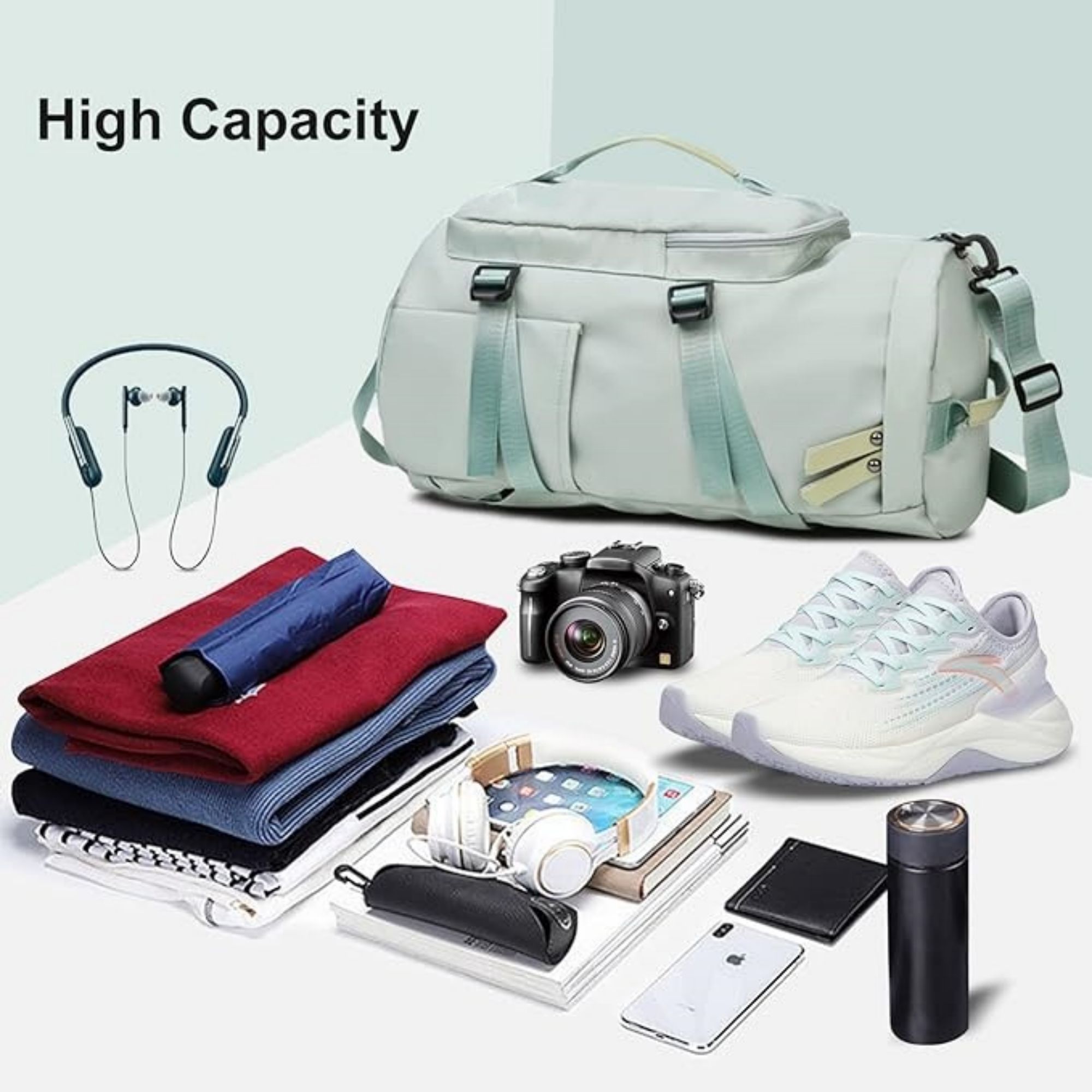 Sports Gym Bag With Wet Pocket & Shoes Compartment 5