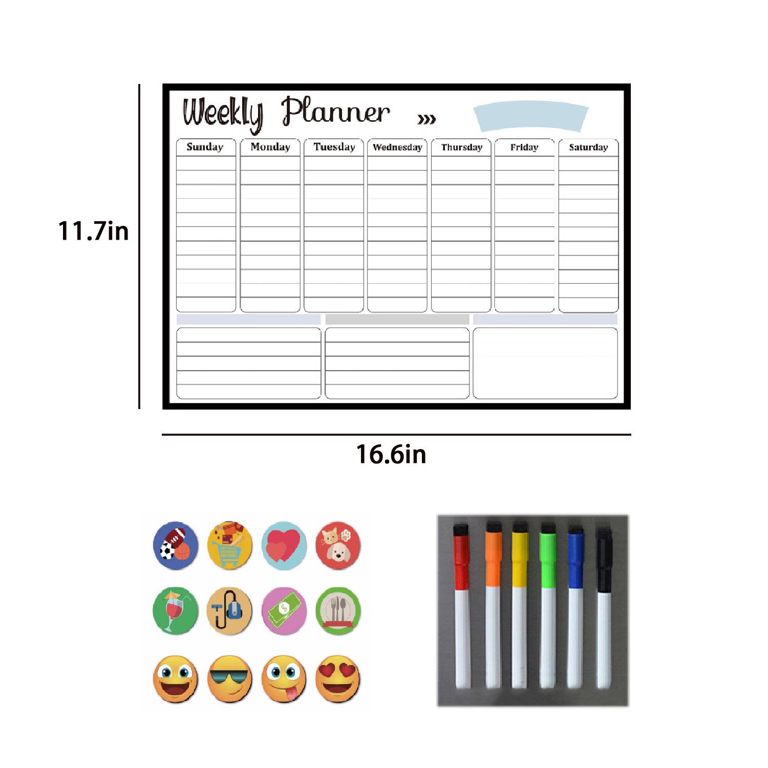 Customized Magnetic Weekly Planner With Pen 1