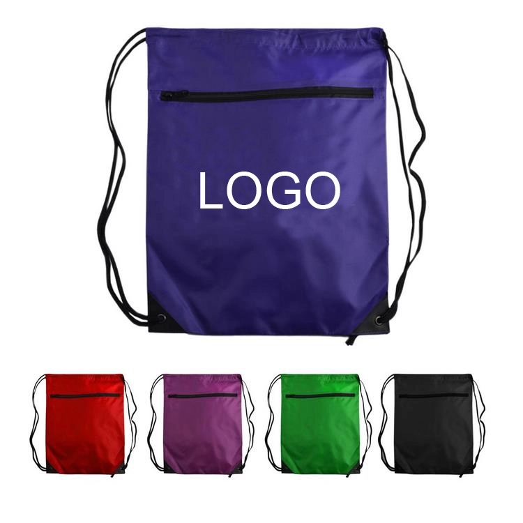 Denier Nylon Zipper Drawstring Backpack 8
